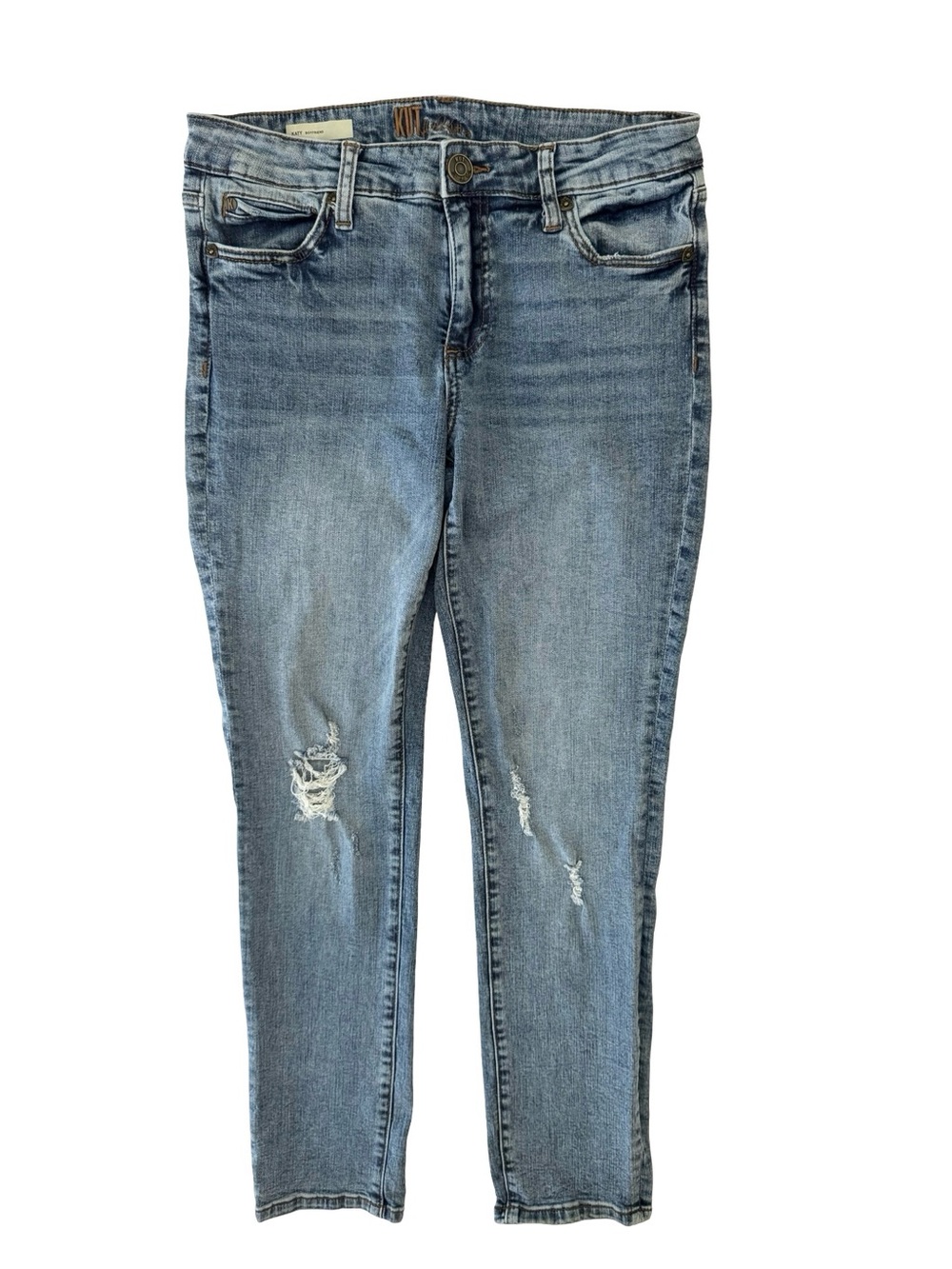 Kut from the Kloth Katy Boyfriend Jeans Women's 4 Distressed Medium Wash Stretch